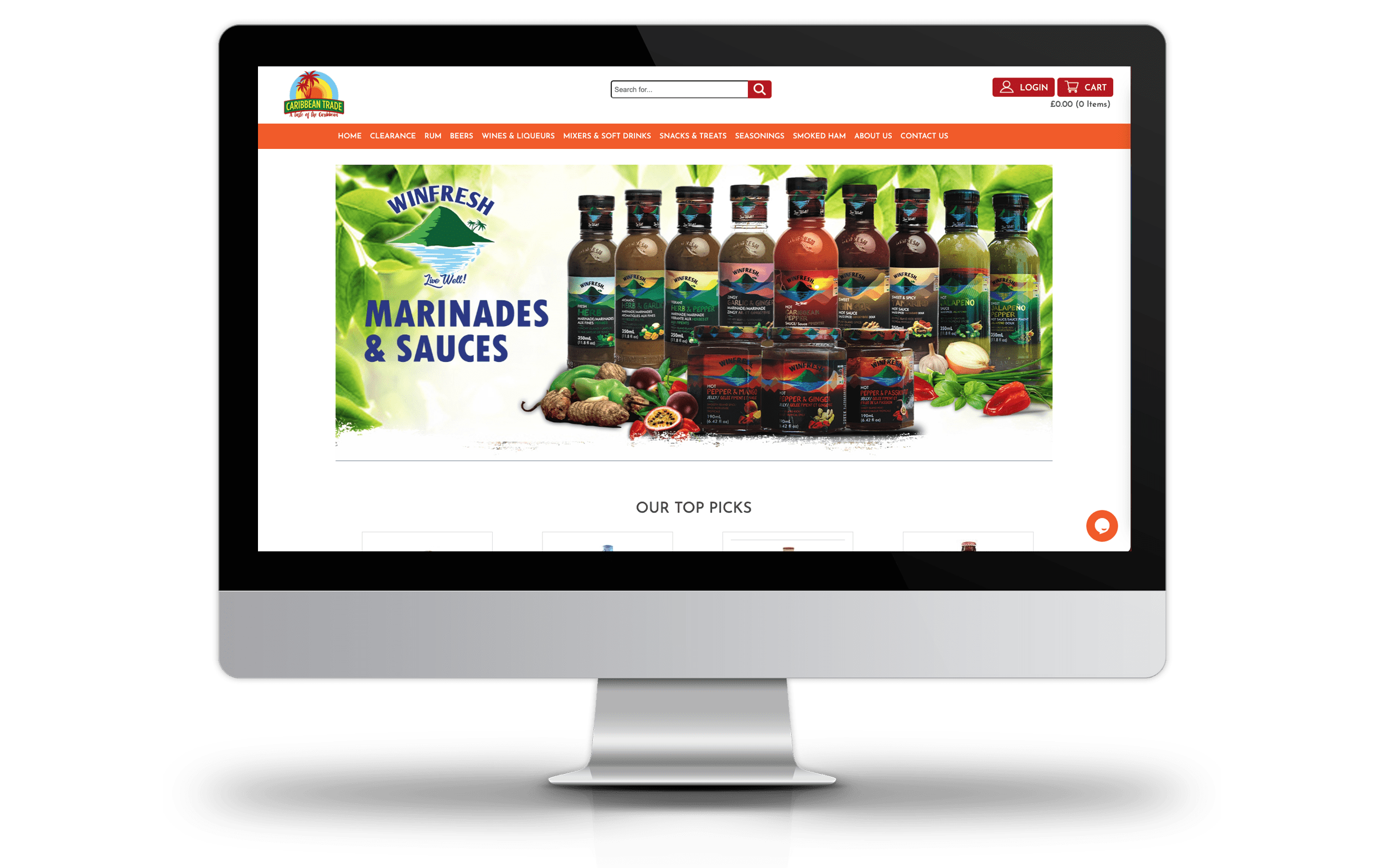 screenshot of Caribbean Trade website