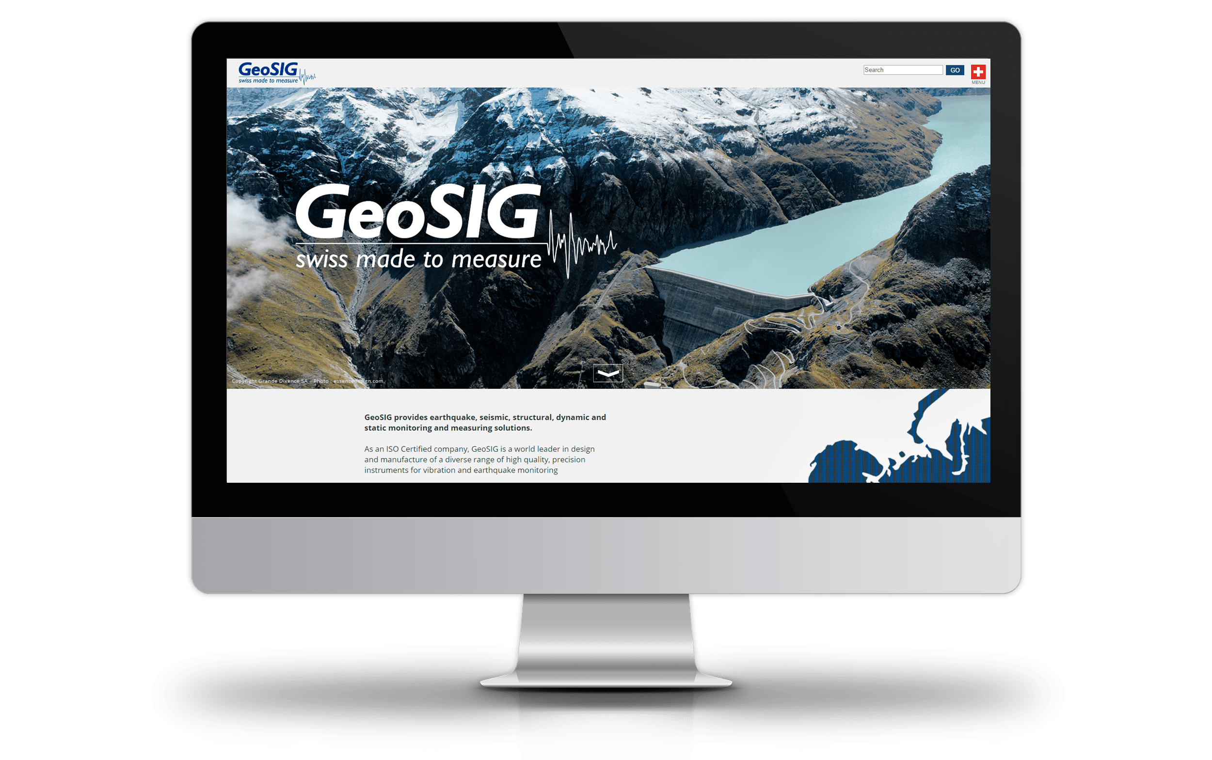 screenshot of Geosig website