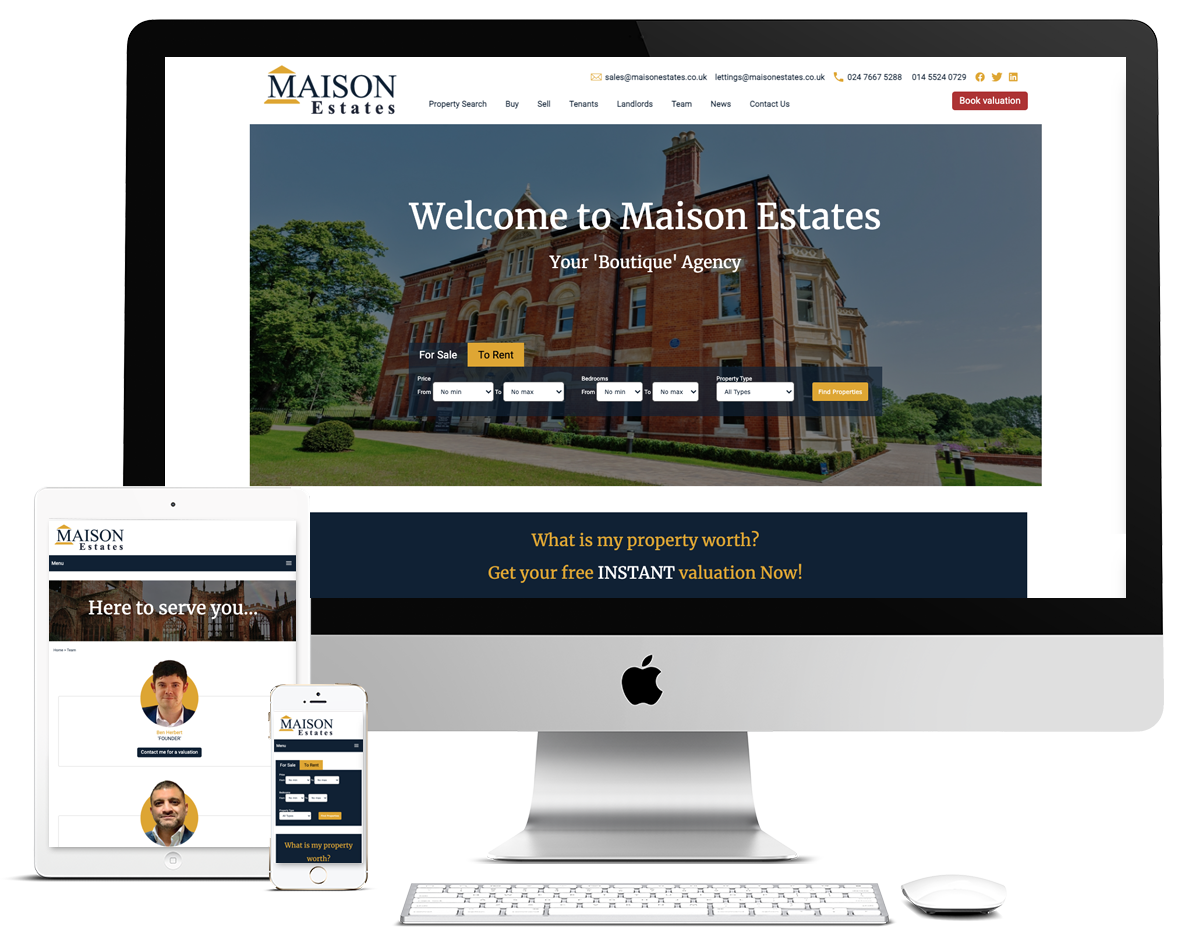 screenshot of Maison Estates website