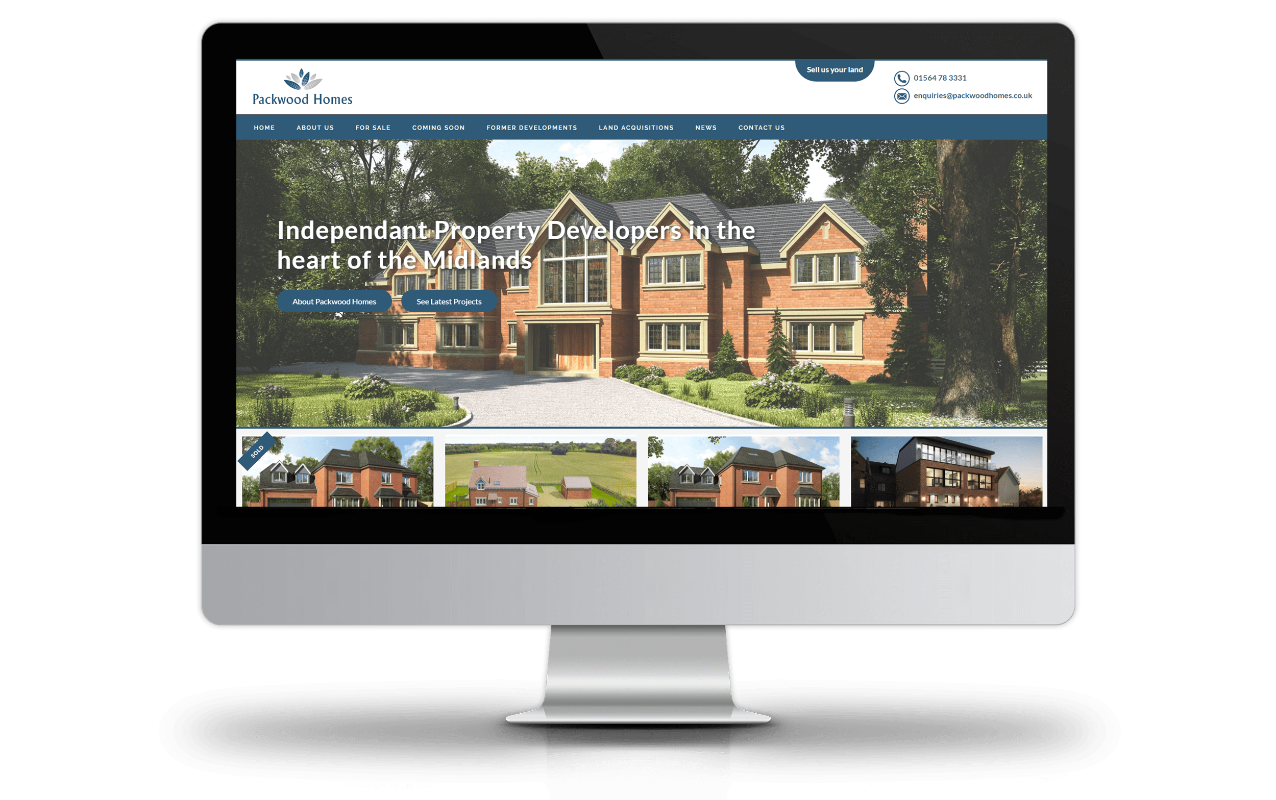 screenshot of Packwood Homes website